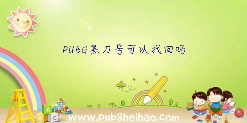 PUBG黑刀号可以找回吗