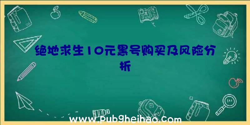 绝地求生10元黑号购买及风险分析