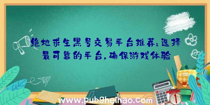 绝地求生黑号交易平台推荐：选择最可靠的平台，确保游戏体验