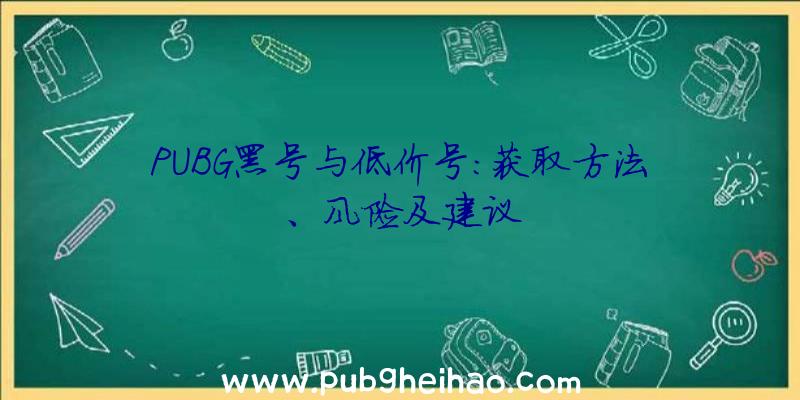 PUBG黑号与低价号：获取方法、风险及建议