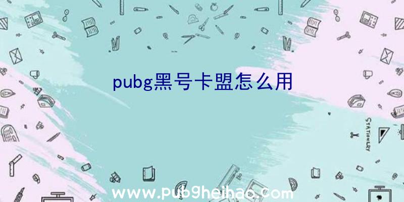 pubg黑号卡盟怎么用