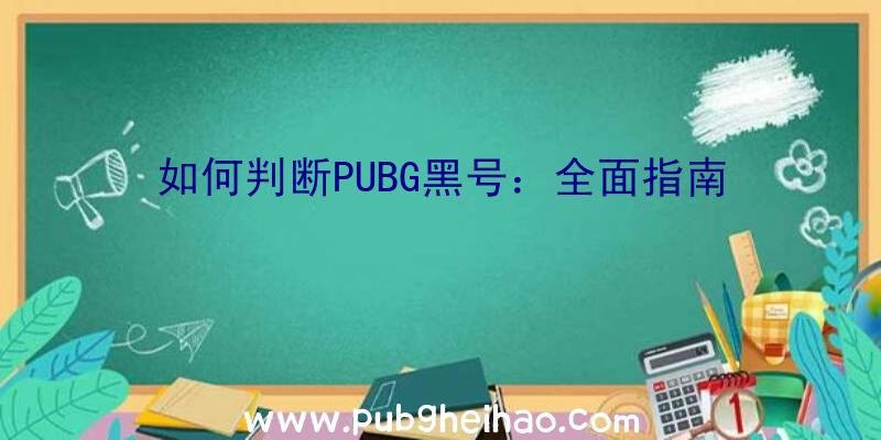 如何判断PUBG黑号：全面指南