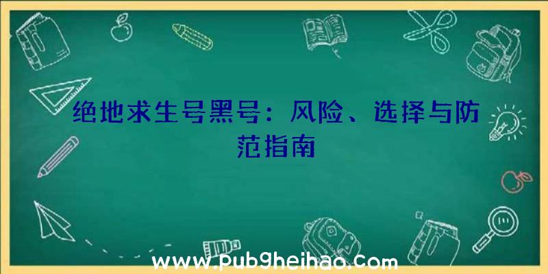 绝地求生号黑号：风险、选择与防范指南