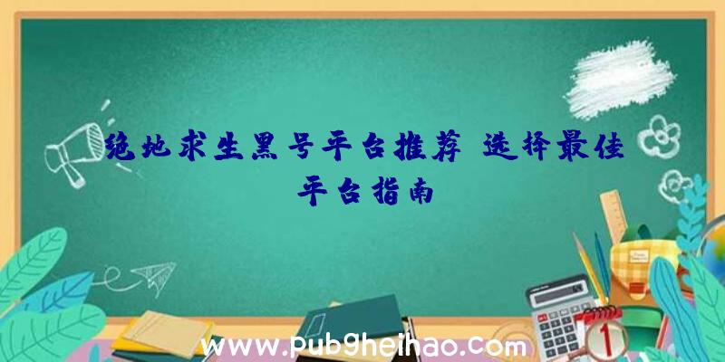 绝地求生黑号平台推荐：选择最佳平台指南