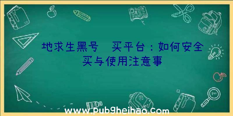 绝地求生黑号购买平台：如何安全购买与使用注意事项